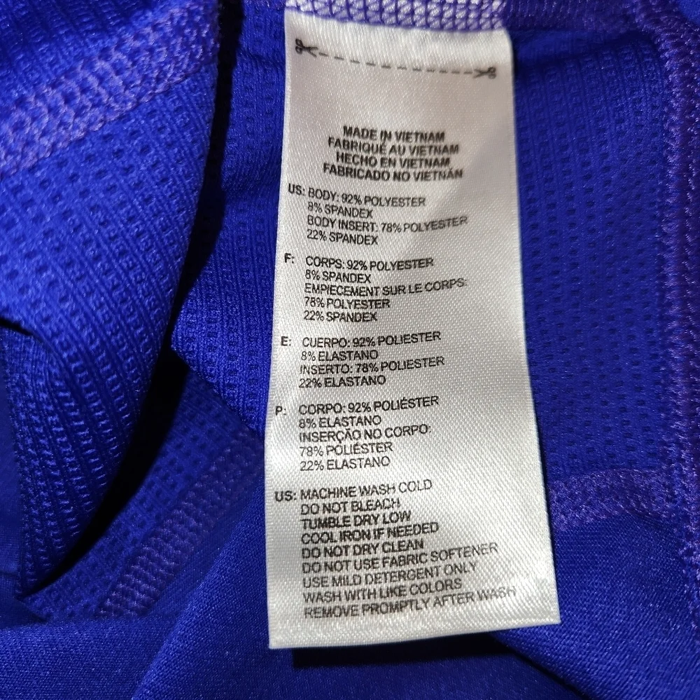 Adidas Vibrant Blue Full Zip Climalite Jacket Size S Front & Back Ruching Soft